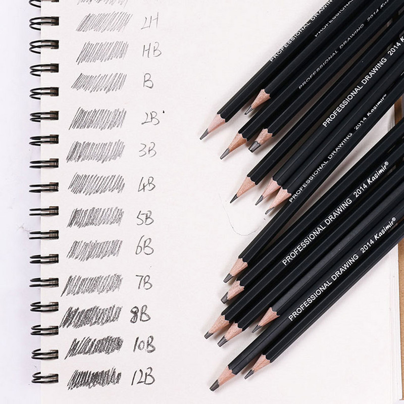 Set od 14 komada Olovka za crtanje Umjetnik Učenici Skica Portret Pisanje Crna drvena olovka 12B-6H