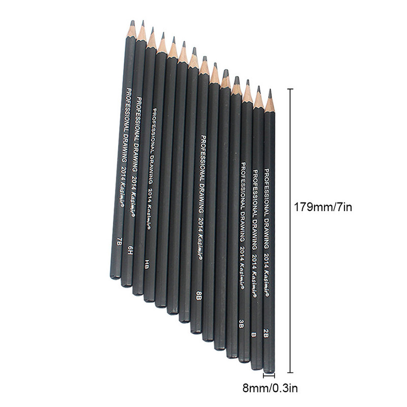 Set od 14 komada Olovka za crtanje Umjetnik Učenici Skica Portret Pisanje Crna drvena olovka 12B-6H