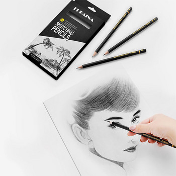 12 бр. Професионален комплект моливи за рисуване и скициране 6H 4H 2H HB B 2B 3B 4B 5B 6B 8B 10B Моливи за художествена живопис с графитни нюанси