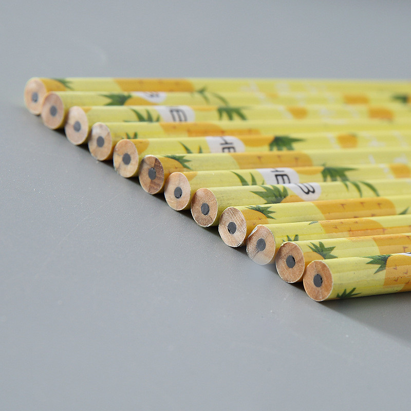 12 gab karikatūra auglis arbūzs ananāss zemeņu kivi HB standarta zīmulis kancelejas preces skolas piederumi augstas kvalitātes zīmulis