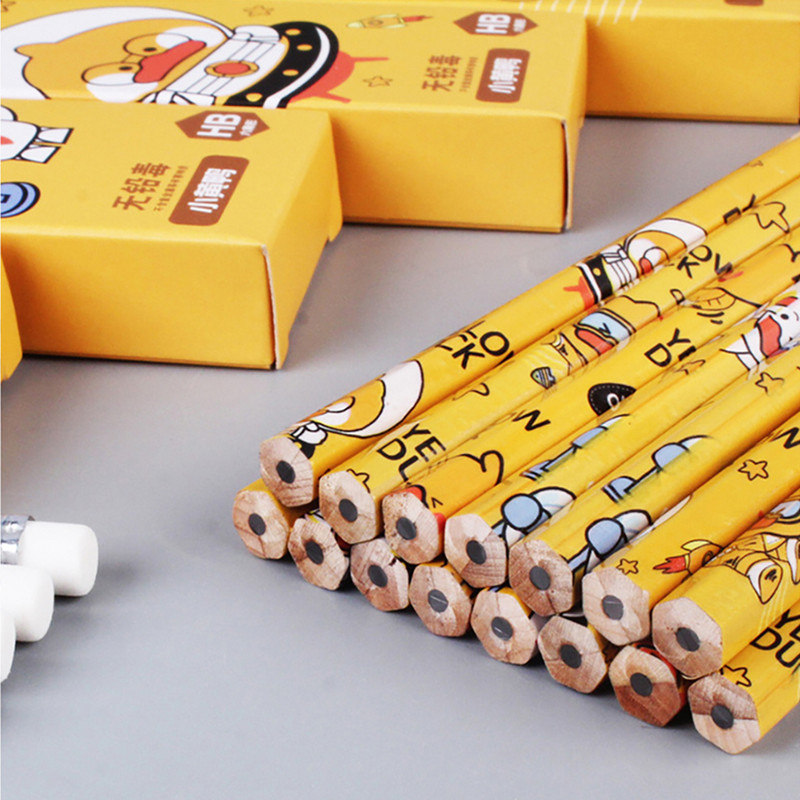 10 vnt/dėžutė Kawaii Cartoon HB pieštukas su trintuku Mokyklos mielos raštinės reikmenys mokiniams, piešiniams, rašantiems eskizų pieštukas, dovanėlė vaikui