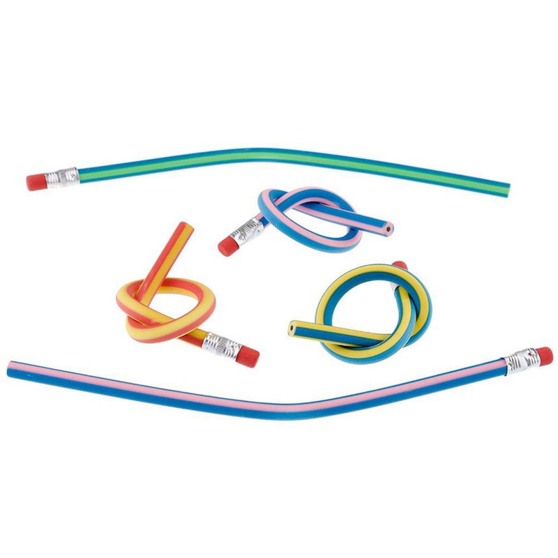 5 komada meke savitljive trake za olovke, djeca, djeca, škola, zabava, savijanje, mekana olovka, studentska dopisnica, olovka nasumične boje