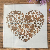 13cm Heart in Heart DIY Craft Layering Stencils Wall Painting Scrapbooking Stamping ανάγλυφο άλμπουμ Πρότυπο χάρτινη κάρτα