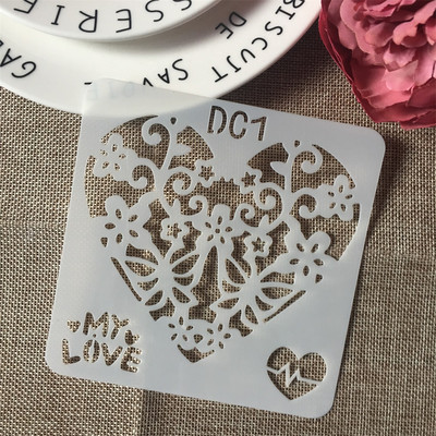 13cm Heart in Heart DIY Craft Layering Stencils Wall Painting Scrapbooking Stamping ανάγλυφο άλμπουμ Πρότυπο χάρτινη κάρτα