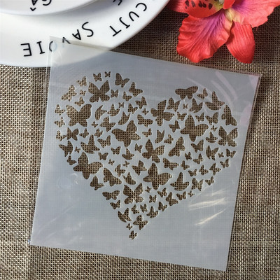 13cm Heart in Heart DIY Craft Layering Stencils Wall Painting Scrapbooking Stamping ανάγλυφο άλμπουμ Πρότυπο χάρτινη κάρτα