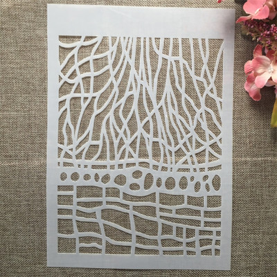 A4 29 cm 3D viļņotu punktu faktūra DIY slāņošanas trafareti sienu gleznojumi albums Krāsošana ar reljefu albumu dekoratīvā veidne