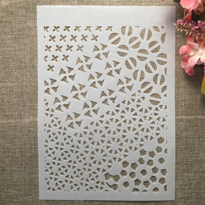 A4 29 cm 3D viļņotu punktu faktūra DIY slāņošanas trafareti sienu gleznojumi albums Krāsošana ar reljefu albumu dekoratīvā veidne