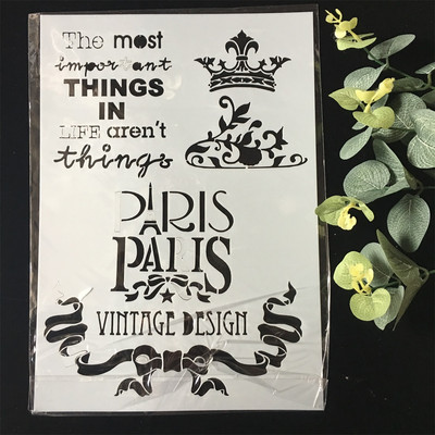 A4 29*21 cm dugi listovi riječi DIY šablone za nanošenje slojeva zidne slike spomenar bojanje album za utiskivanje ukrasni predložak