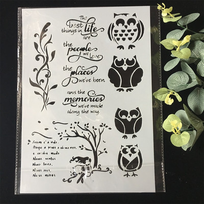 A4 29*21 cm dugi listovi riječi DIY šablone za nanošenje slojeva zidne slike spomenar bojanje album za utiskivanje ukrasni predložak