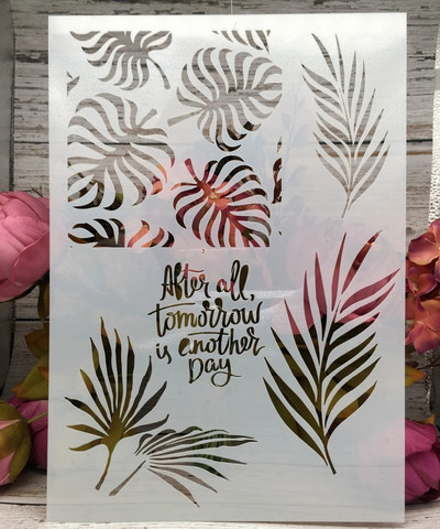 A4 29*21cm hosszú levelek Szavak barkácsolás Rétegező Sablonok Falfestés Scrapbook Színező Dombornyomó Album Díszsablon