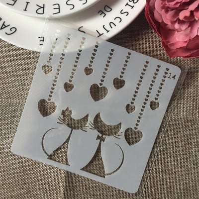 4Pcs 13cm Mačka Pas Djevojka Ljubavnik Prometni znak DIY Slojevi Šablone Slikanje Spomenar Bojanje Reljefni Album Dekor Predložak kartice
