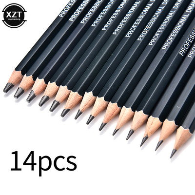 CCC 14 komada profesionalne olovke za pisanje skica i crteža pribor za pisanje 1B 2B 3B 4B 5B 6B 7B 8B 10B 12B 2H 4H 6H HB olovka
