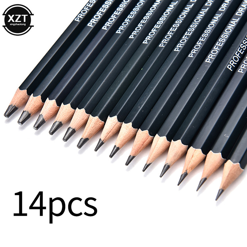 CCC 14 komada profesionalne olovke za pisanje skica i crteža pribor za pisanje 1B 2B 3B 4B 5B 6B 7B 8B 10B 12B 2H 4H 6H HB olovka