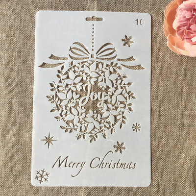 4 buc/lot 26 cm brad de pin de Crăciun Jingle Bell Șabloane de straturi DIY Pictură Scrapbooking Ștanțare Șablon decorativ