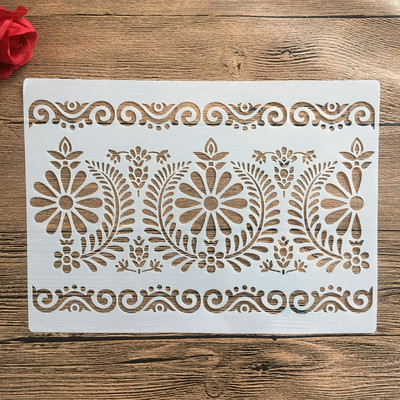 A4 29 * 21cm Στένσιλ Mandala DIY Ζωγραφική τοίχου Λεύκωμα χρωματισμού Ανάγλυφο άλμπουμ Διακοσμητικό χάρτινο πρότυπο κάρτας, στένσιλ τοίχου