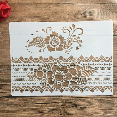 A4 29 * 21cm Στένσιλ Mandala DIY Ζωγραφική τοίχου Λεύκωμα χρωματισμού Ανάγλυφο άλμπουμ Διακοσμητικό χάρτινο πρότυπο κάρτας, στένσιλ τοίχου