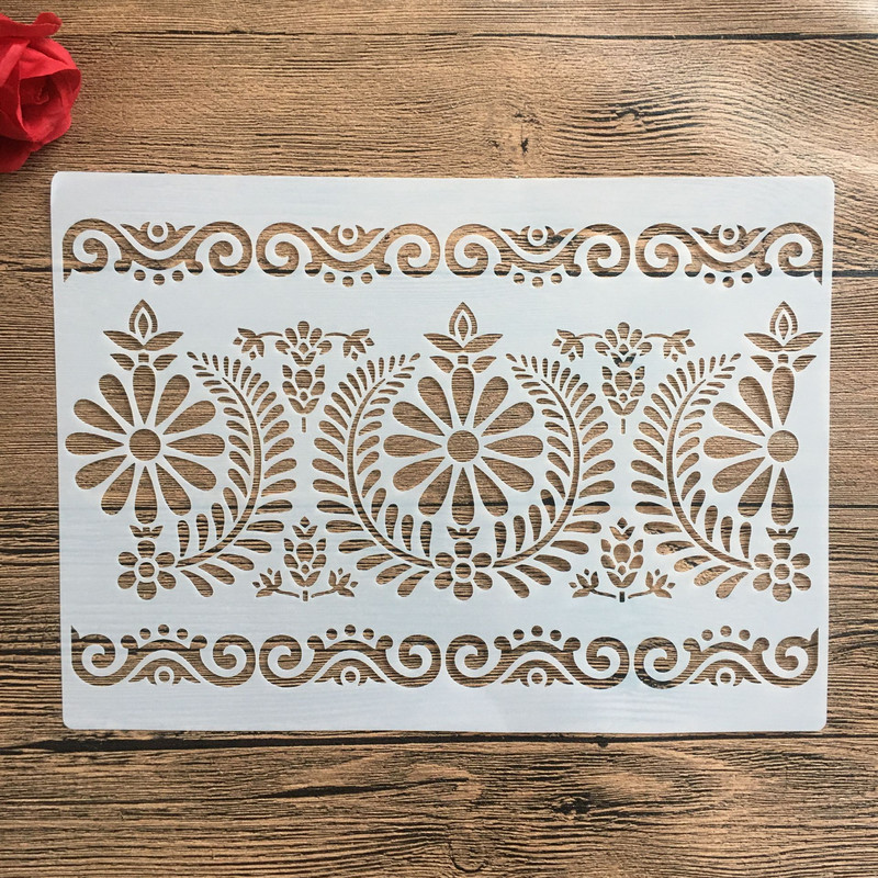 A4 29 * 21cm Στένσιλ Mandala DIY Ζωγραφική τοίχου Λεύκωμα χρωματισμού Ανάγλυφο άλμπουμ Διακοσμητικό χάρτινο πρότυπο κάρτας, στένσιλ τοίχου