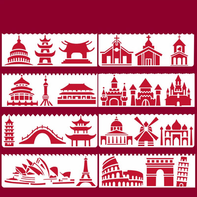 Uus 8 tk/komplekt 18 cm tähestiku tähed isetegemise kihistus šabloonid maalimine väljalõigete album värvimine reljeef album Dekoratiivne kaardi mall