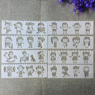 Uus 8 tk/komplekt 18 cm tähestiku tähed isetegemise kihistus šabloonid maalimine väljalõigete album värvimine reljeef album Dekoratiivne kaardi mall