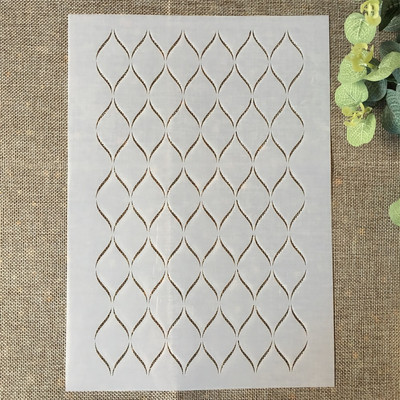 4Pcs 29cm A4 Geometry Diamond Square DIY Šablone za slojeve Slikanje Spomenar Bojanje Album za utiskivanje Predložak za ukrasnu karticu