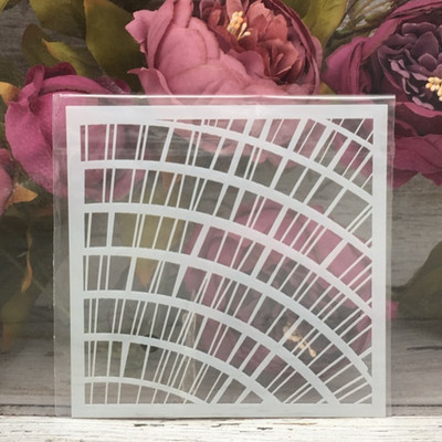 9Pcs/Set 5" Line Grid Geometry DIY Šablone za slojeve Slikanje Spomenar Bojanje Reljefni album Predložak za ukrasne kartice