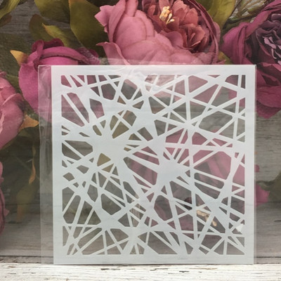 9Pcs/Set 5" Line Grid Geometry DIY Šablone za slojeve Slikanje Spomenar Bojanje Reljefni album Predložak za ukrasne kartice