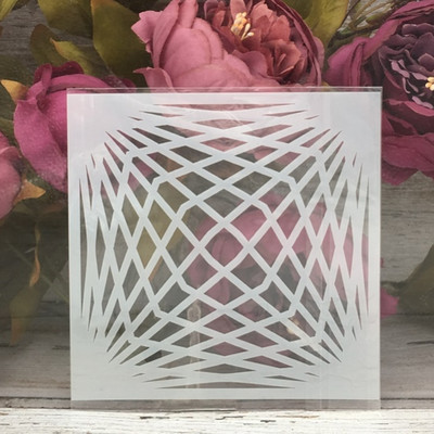 9Pcs/Set 5" Line Grid Geometry DIY Šablone za slojeve Slikanje Spomenar Bojanje Reljefni album Predložak za ukrasne kartice