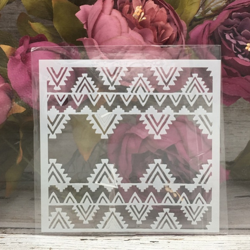 9Pcs/Set 5" Line Grid Geometry DIY Šablone za slojeve Slikanje Spomenar Bojanje Reljefni album Predložak za ukrasne kartice