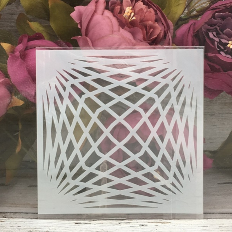 9Pcs/Set 5" Line Grid Geometry DIY Šablone za slojeve Slikanje Spomenar Bojanje Reljefni album Predložak za ukrasne kartice