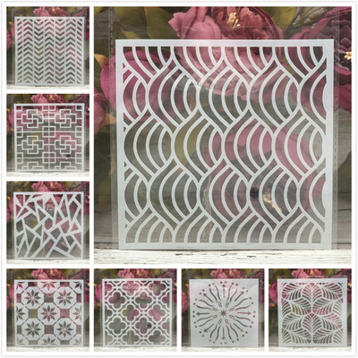 8Pcs/Set 6" Leaves Circle Cloud DIY Šablone za slojeve Slikanje Spomenar Bojanje Reljefni album Predložak za ukrasne kartice