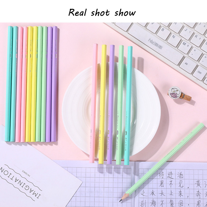 15 komada Zelena bezopasna trokutasta šipka HB olovka Wood Pencil Profesionalna grafitna olovka za skice za školski pribor za djecu