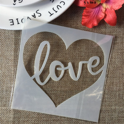 4 τεμ/Σετ 5" Joy Heart Paw Words Love DIY Layering στένσιλ Ζωγραφική Λεύκωμα ζωγραφικής με ανάγλυφο διακοσμητικό πρότυπο άλμπουμ