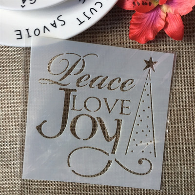 4 τεμ/Σετ 5" Joy Heart Paw Words Love DIY Layering στένσιλ Ζωγραφική Λεύκωμα ζωγραφικής με ανάγλυφο διακοσμητικό πρότυπο άλμπουμ