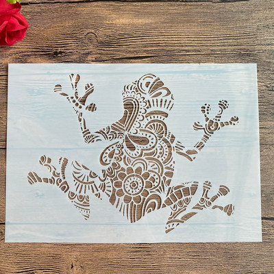 A4 29 * 21cm Ise ise looma šabloonid Maalimine Väljalõigete album Värvimine Reljeefalbum Dekoratiivne Paberkaardi mall, sein.