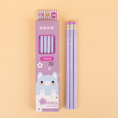 12 buc/cutie Creioane de școală Cadouri de papetărie Kawaii pentru copii Urs de animale din desene animate Creioane drăguțe pentru elev de școală