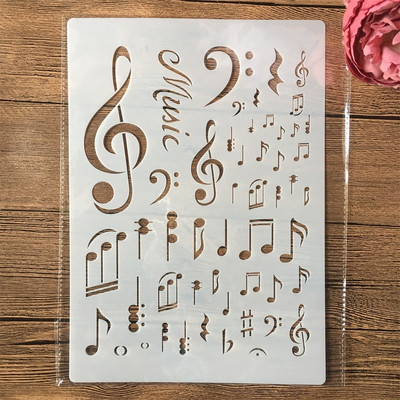 A4 29cm σοκολατένιο φλιτζάνι κουταλιού DIY Στένσιλ στρώσεων τοίχου Ζωγραφική Λεύκωμα χρωματισμού Διακοσμητικό πρότυπο άλμπουμ ανάγλυφο