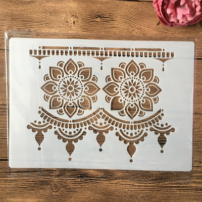 A4 29cm σοκολατένιο φλιτζάνι κουταλιού DIY Στένσιλ στρώσεων τοίχου Ζωγραφική Λεύκωμα χρωματισμού Διακοσμητικό πρότυπο άλμπουμ ανάγλυφο