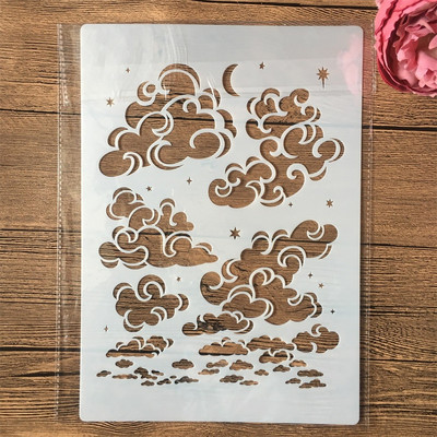 A4 29cm σοκολατένιο φλιτζάνι κουταλιού DIY Στένσιλ στρώσεων τοίχου Ζωγραφική Λεύκωμα χρωματισμού Διακοσμητικό πρότυπο άλμπουμ ανάγλυφο