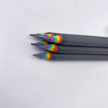 2PCS Rainbow Paper Pencil Paper Roll 2B Pencil Refill Творчески екологичен подарък Обикновен молив за гладко писане