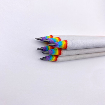 2PCS Rainbow Paper Pencil Paper Roll 2B Pencil Refill Творчески екологичен подарък Обикновен молив за гладко писане