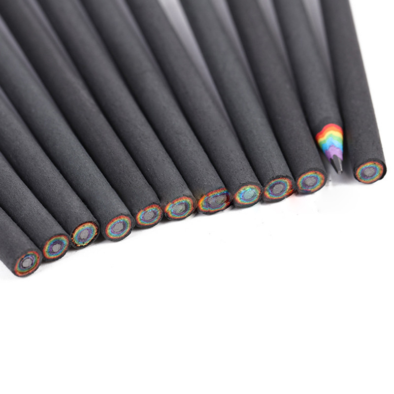 2 bucăți hârtie curcubeu creion rulou hârtie 2B reumplere creion cadou creativ ecologic Creion obișnuit pentru scris lină