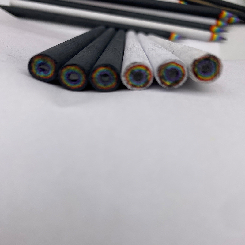 2 bucăți hârtie curcubeu creion rulou hârtie 2B reumplere creion cadou creativ ecologic Creion obișnuit pentru scris lină