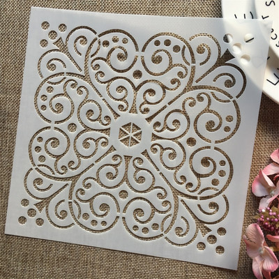 1kom 8*8 inča Tekstura cvjetne pozadine DIY Šablone za slojeve Slikanje Spomenar Bojanje Reljefni album Ukrasni predložak