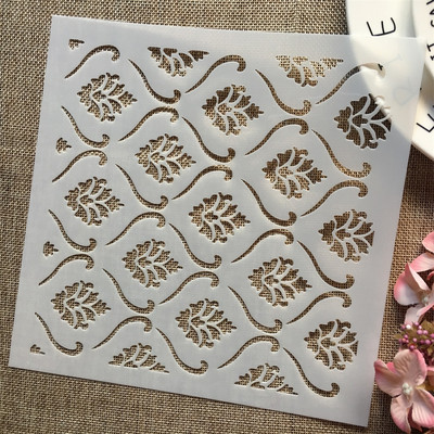 1kom 8*8 inča Tekstura cvjetne pozadine DIY Šablone za slojeve Slikanje Spomenar Bojanje Reljefni album Ukrasni predložak