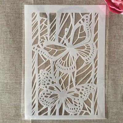 A4 29 cm plūmju ziedu zars DIY slāņošanas trafareti sienu gleznojums albums Krāsošana ar reljefu albumu dekoratīvā veidne