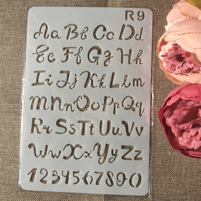 1 τεμ 26 εκ. Γράμματα αλφαβήτου DIY Στένσιλ στρώσεων χειροτεχνίας Ζωγραφική Scrapbooking Σφράγιση ανάγλυφο Διακοσμητικό Πρότυπο κάρτας χαρτιού