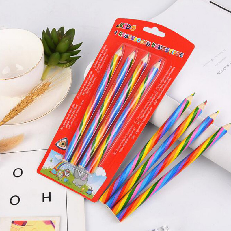 Κορεατική έκδοση του Creative Cute Rainbow Pencil 4-χρωμα ίδιας πυρήνας μαθητών Παιδιά που ζωγραφίζουν δώρο έγχρωμο μολύβι