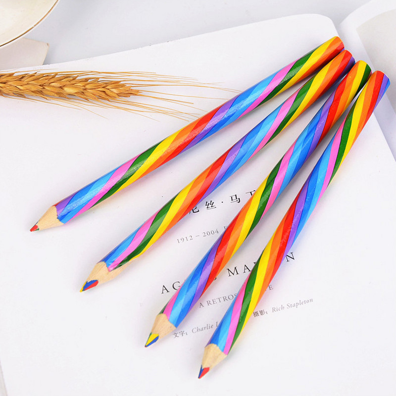Κορεατική έκδοση του Creative Cute Rainbow Pencil 4-χρωμα ίδιας πυρήνας μαθητών Παιδιά που ζωγραφίζουν δώρο έγχρωμο μολύβι