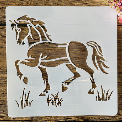 20*20cm hobune isetegemise kihistusšabloonid seinamaaling väljalõigete albumi värvimine reljeefalbumi dekoratiivmall