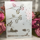 A4 29cm Dandelion DIY Layering Stencils Wall Painting Scrapbook Coloring ανάγλυφο άλμπουμ Διακοσμητικό χάρτινο πρότυπο κάρτας